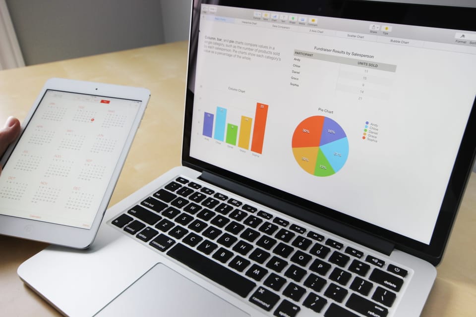 Laptop with data dashboard